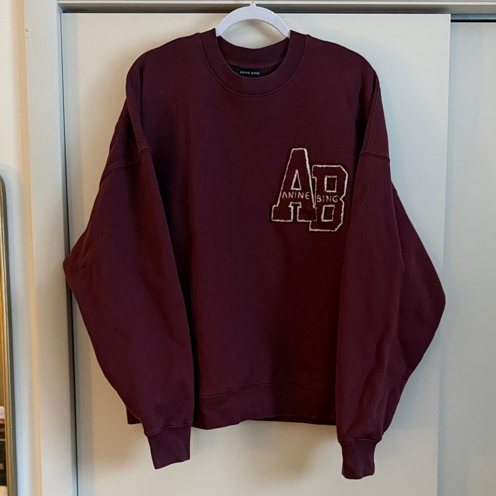 Anine Bing Burgundy Crewneck Sweater